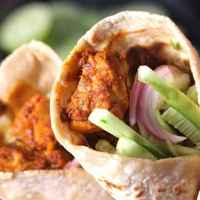Chicken kathi roll.